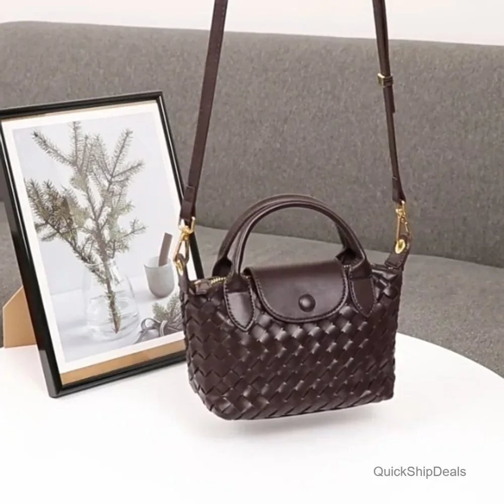Faux Leather Braided Hobo Satchel with Adjustable Strap